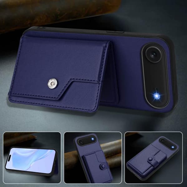 iPhone 17 Air Skal med RFID-skydd och kortfack Blå