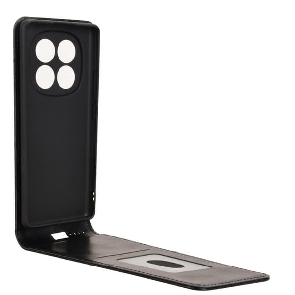 Redmi Note 14 Pro 4G - Magnetisk Vertikal Flip Läderfodral Svart