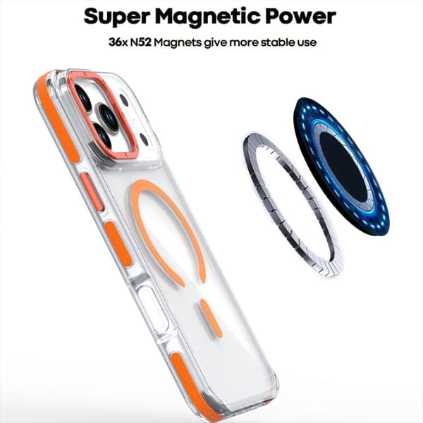 iPhone 18 Pro Max / iPhone 17 Pro Max Skal - tvåfärgad klar akryl och TPU med MagSafe Gul