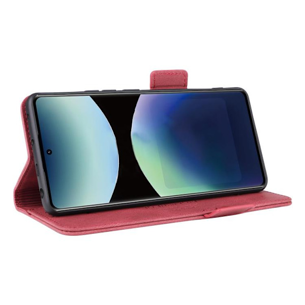 Redmi Note 14 Pro 4G - Magnetisk Låsfunktion Läderfodral Röd