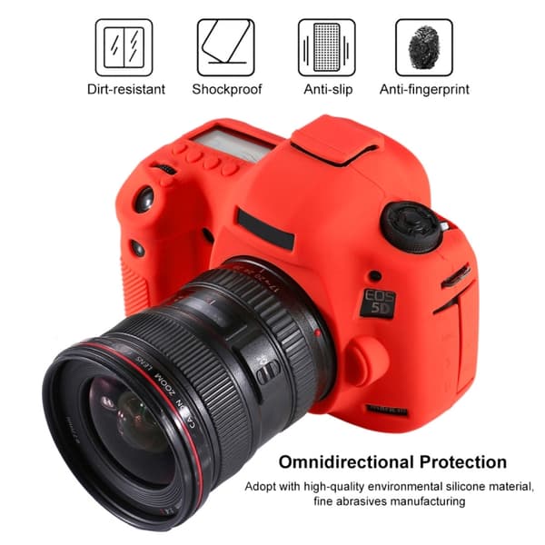 Mjukt silikonfodral för Canon EOS 5D Mark III / 5D3 Röd
