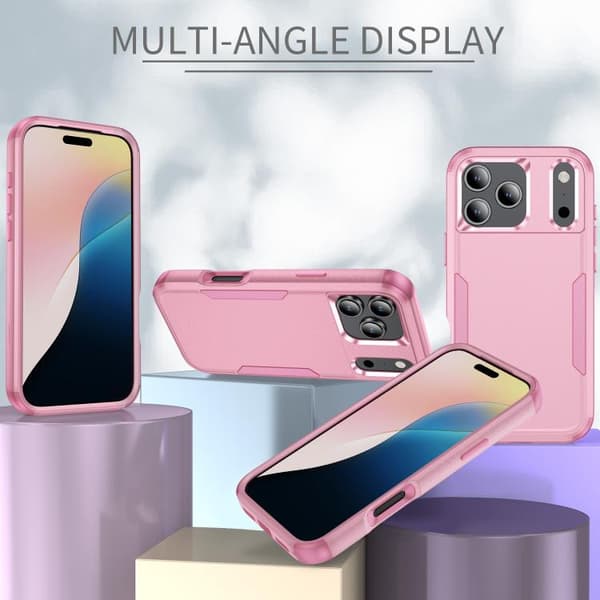 iPhone 18 Pro Max / iPhone 17 Pro Max Skal - Stötabsorberande TPU + PC Rosa