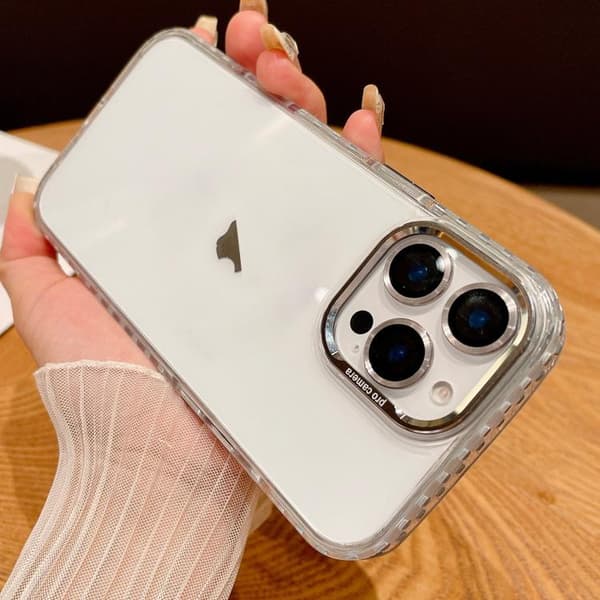 iPhone 16 Pro Transparent Skal med Linsskydd Grå
