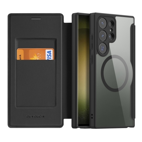 Samsung Galaxy S23 Ultra 5G Skal DUX DUCIS Skin X Pro Series Magsafe PC + TPU Läder Svart