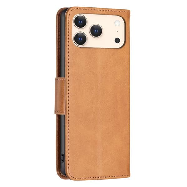 iPhone 18 Pro Max / iPhone 17 Pro Max Skal läderfodral - ren färg med lammskinnsstruktur Gul