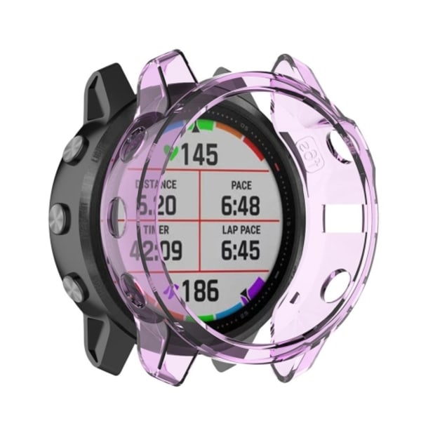 För Garmin Fenix ​​6S / 6S Pro Smart Watch Half Coverage TPU case Transparent Purple