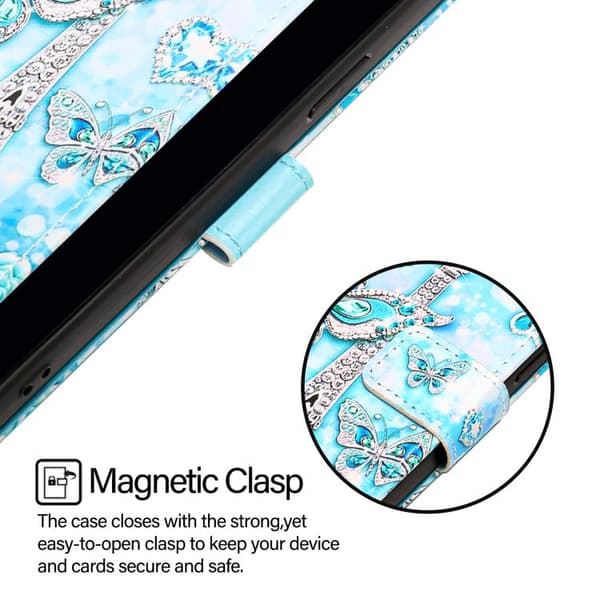 Redmi Note 14 4G - Färgglad Mönster i Läderfodral med Plain Weave, Tornfjäril