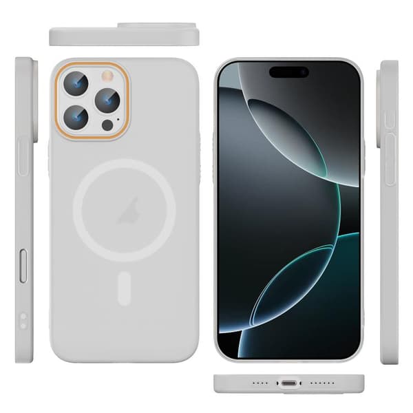 iPhone 16 Pro Max Translucent Frosted Skal med MagSafe Vit