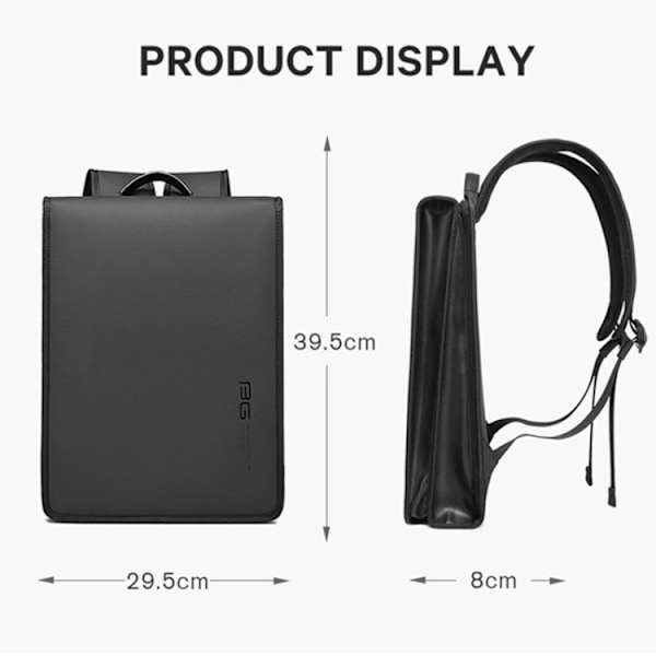 Bange BG-7252 Herr Square Vattentät Laptop Ryggsäck Grå