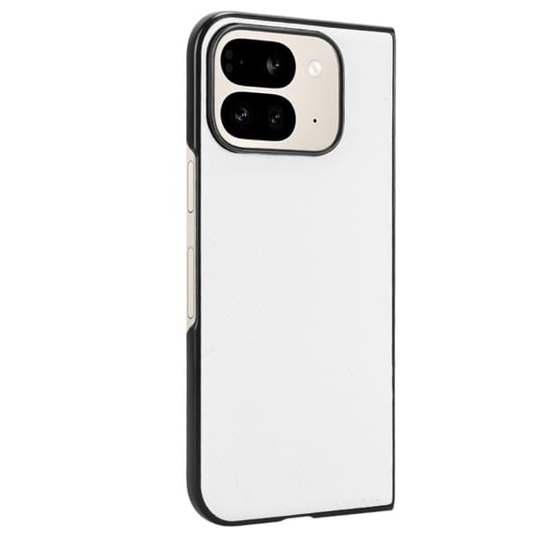 för Pixel 9 Pro Fold Skal i PU-läder och PC - Elegant och skyddande mobilskydd Vit