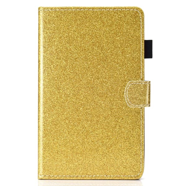 Samsung Galaxy Tab A9 / A11 Glittrig PU Tabletfodral med Sömn/Väckfunktion Guld