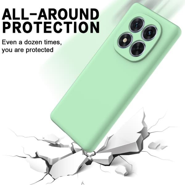 Redmi Note 14 Pro 5G - Heltäckande Droppskyddande Telefonfodral i Solid Färg av Flytande Silikon Grön