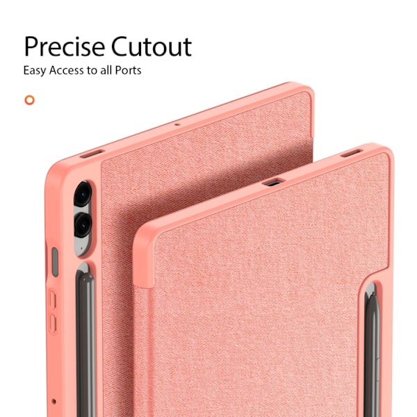 Samsung Galaxy Tab S9 FE+ Skal DUX DUCIS Domo Series Magnetisk Flip Läder Rosa
