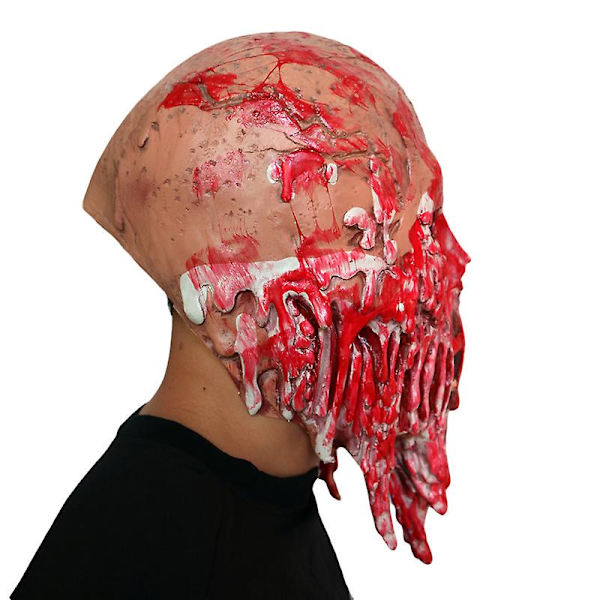 Melting Bloody Skull Zombie Cosplay Latex Mask Skräckkostym Halloween Party Prop