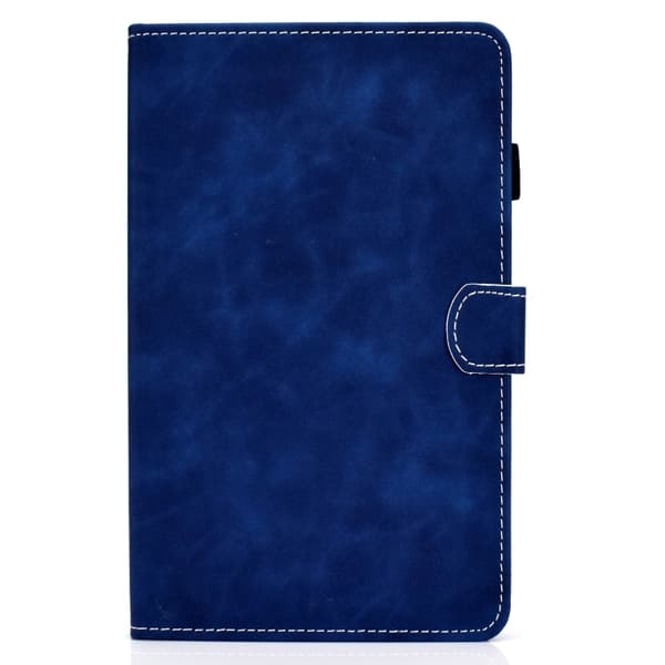 Samsung Galaxy Tab A9 / A11 Läderfodral med Cowhide-textur, Horisontell Flip Blå