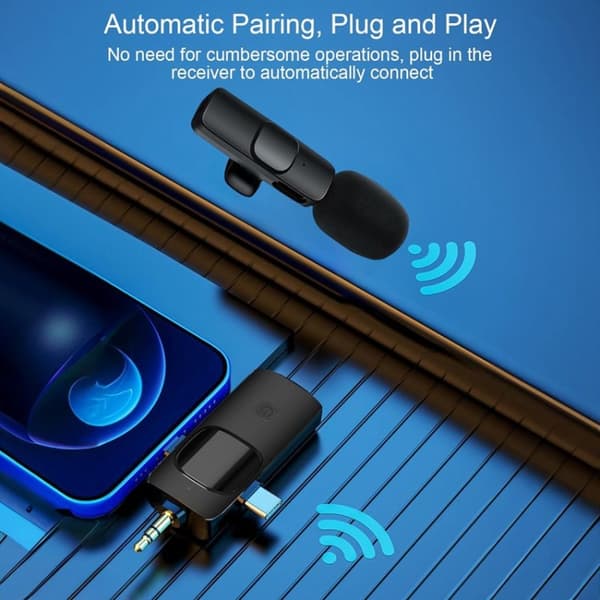 2 i 1 trådlösa lavaliermikrofoner för iPhone / Android