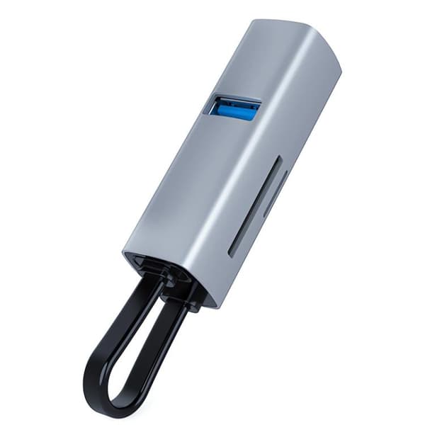 Typ-C till USB3.0, Dubbel USB2.0, SD, TF Kort Bärbar Multifunktionell Dockningsstation Hub Adapter (Silver)