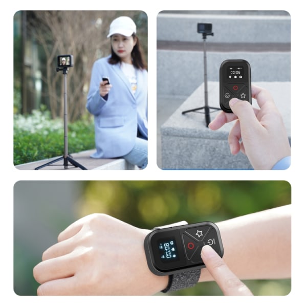 TELESIN T10 80m Bluetooth-fjärrkontroll för GoPro Hero11 Black / HERO10 Black / HERO9 Black / HERO8 Black /Max
