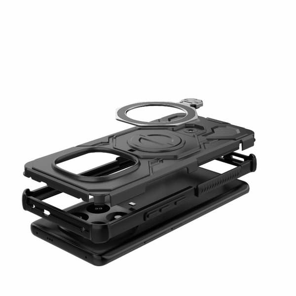 Redmi Note 14 Pro+ 5G Global - J-20 Solid Färg MagSafe Magnetisk TPU+PC Mobilskal Svart