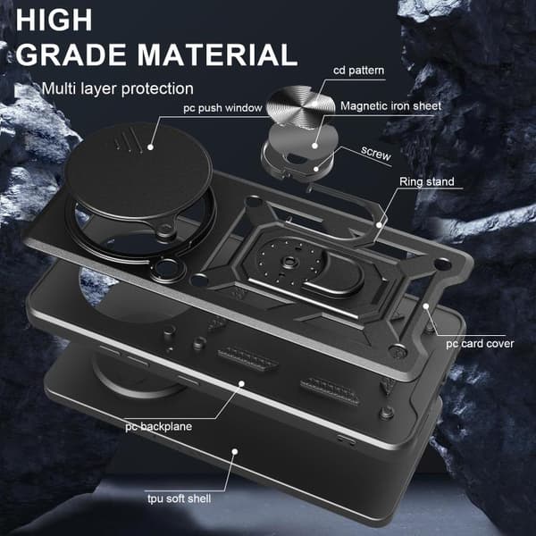 Redmi Note 14 Pro 4G - TPU+PC fodral med Skjutkamera Design Blå