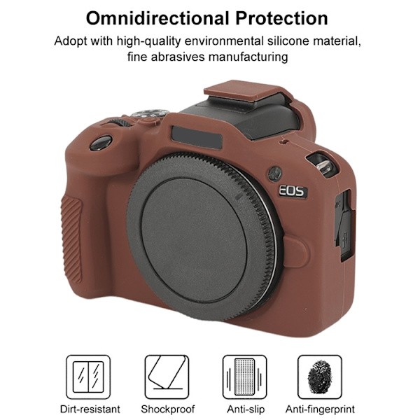 För Canon EOS R100 Glansigt Mjukt Silikon Skyddande Fodral Kaffe