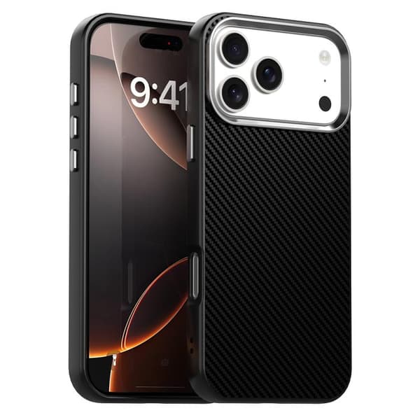 iPhone 18 Pro / iPhone 17 Pro Carbon Fiber Series Skal Svart