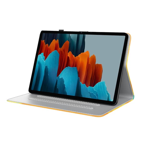 Samsung Galaxy Tab S8/S7 Flip Leather Case med Akvarellmönster Höstlöv
