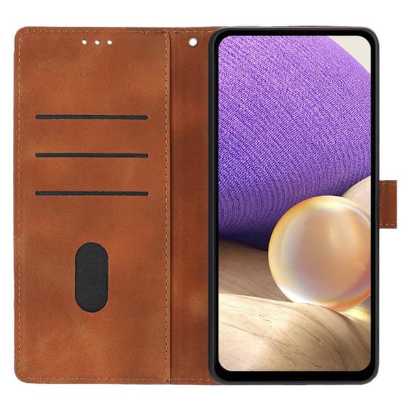 Redmi K80 / K80 Pro - Triangulärt Prägling Läderfodral Brun