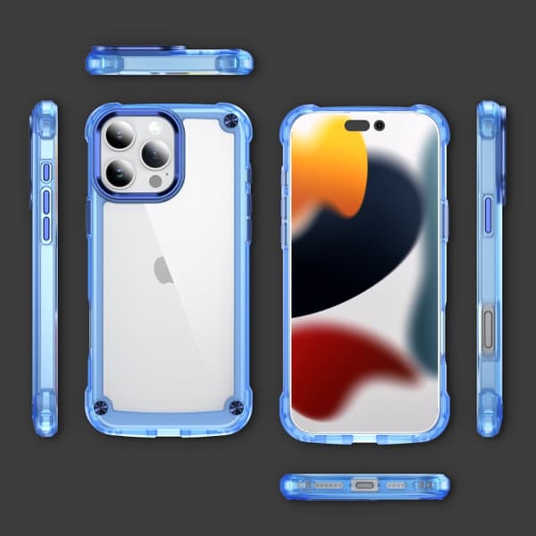 iPhone 16 Pro Skal TPU + PC - Skyddande och Slitstark Mobilskal Transparent blå