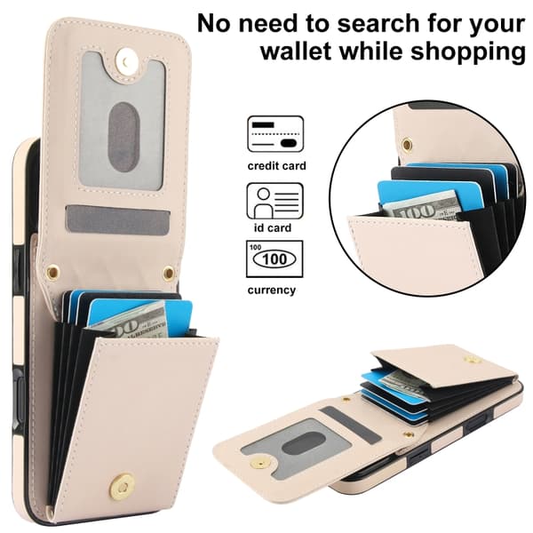 iPhone 16 Pro YM015 Rhombisk Kortväska RFID Skal Vit