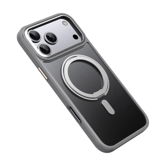 iPhone 18 Pro Max / iPhone 17 Pro Max Frostad 360 Grad MagSafe Magnetisk Hållare Skal Grå