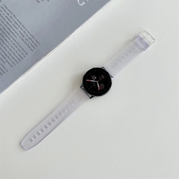 För Samsung Galaxy Watch Active 2/Garmin Venu 20 mm universal missfärgning i Sun Silicone Watch Band Purple