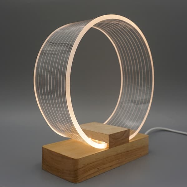 USB Akryl Ring Bordslampa Nattlampa
