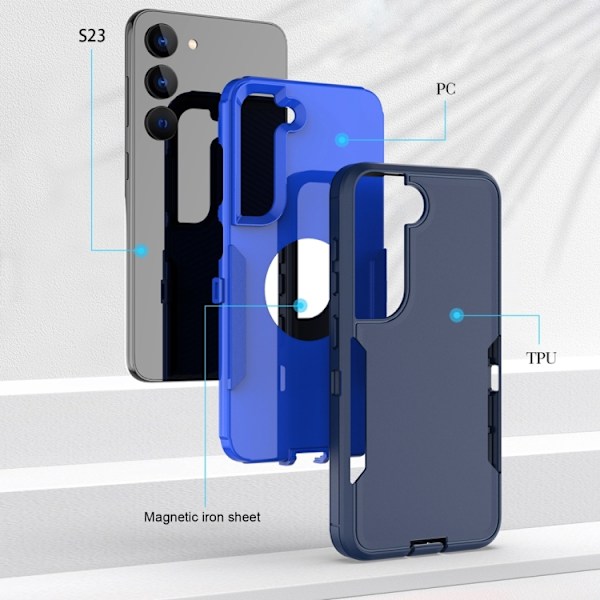 Samsung Galaxy S25 / S24 5G Skal 2 i 1 Magnetisk PC Hybrid TPU Svart