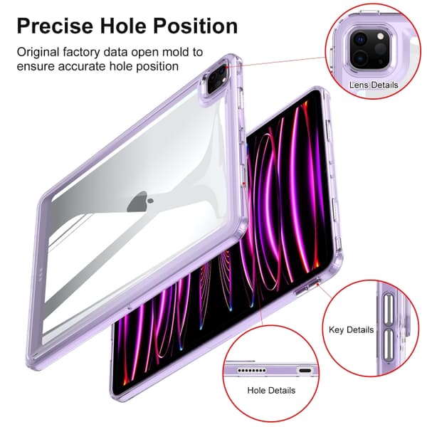 iPad Pro 12.9 2022/2021/2020 Transparent Akryl Skal Blå