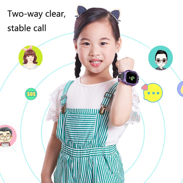 Z6 Barnklocka Smart Positionering Full Touch Screen Studentklocka Lila