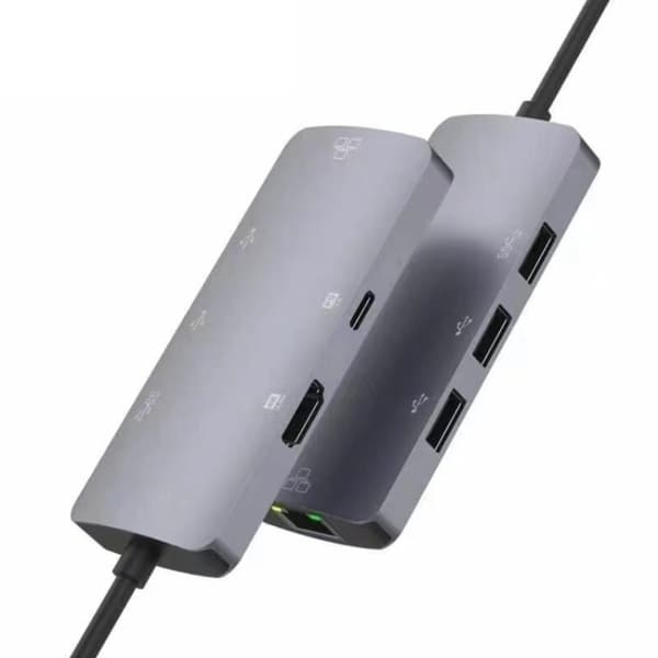 UC910 6-in-1 USB-C Hub Adapter - 4K HDMI, 87W Fast Charging, RJ45, USB 3.0 & 2.0 Ports - Ultra-Slim Design