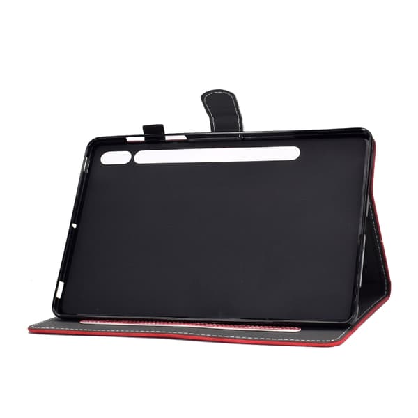 Samsung Galaxy Tab S8/S7 Läderfodral med Ko lädertextur Röd