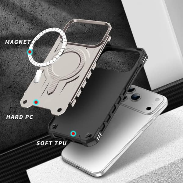iPhone 18 Pro Max / iPhone 17 Pro Max Skal med MagSafe TPU Hybrid PC Guld