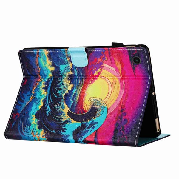 Samsung Galaxy Tab A9+ / A11+ Smart Läderfodral med Mönster Vågor