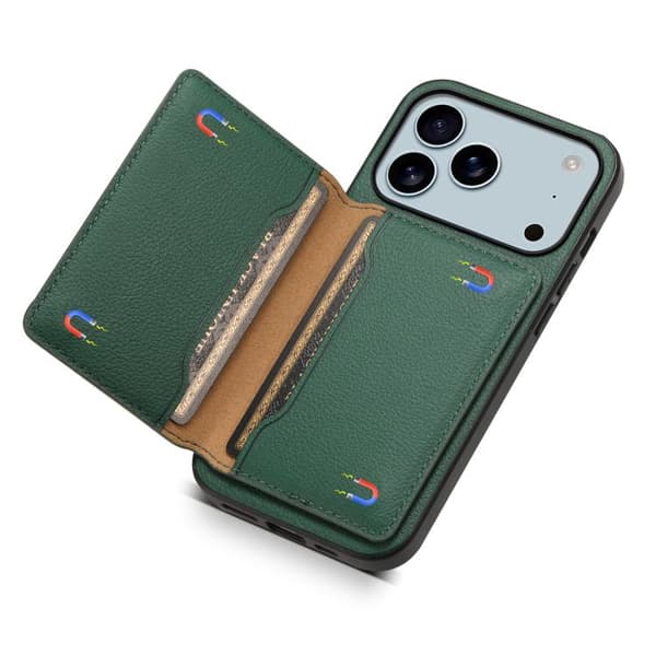 iPhone 18 Pro Max / iPhone 17 Pro Max Skal - kalvskinnstextur med full täckning Grön