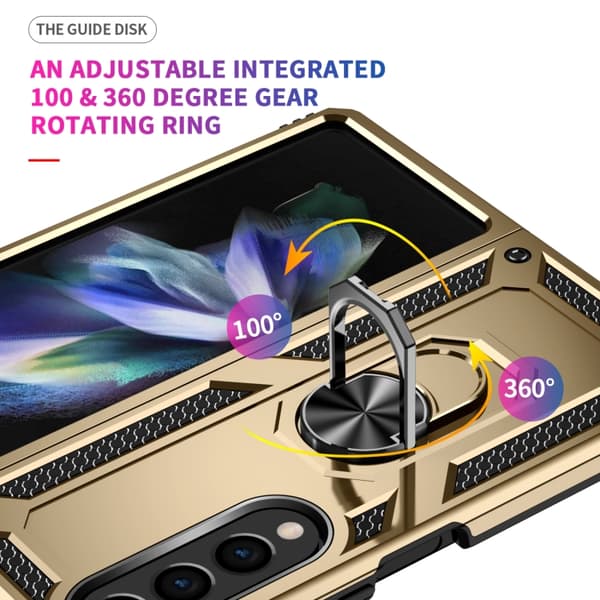 Samsung Galaxy Z Fold4 Skal, Stöttålig TPU + PC Guld