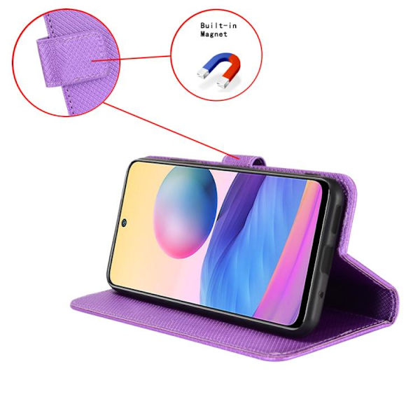 Redmi Note 14 4G - EU Version Diamanttextur Läderfodral Purpur