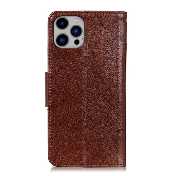 iPhone 16 Pro Max Nappa Textur Skal - Elegant Fodral Läder Brun
