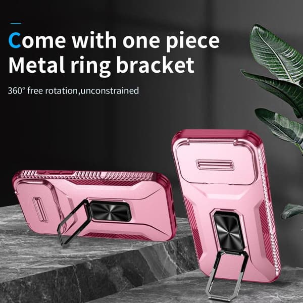 iPhone 17 Pro Max Skal med Sliding Camshield Holder Rosa + Rosröd