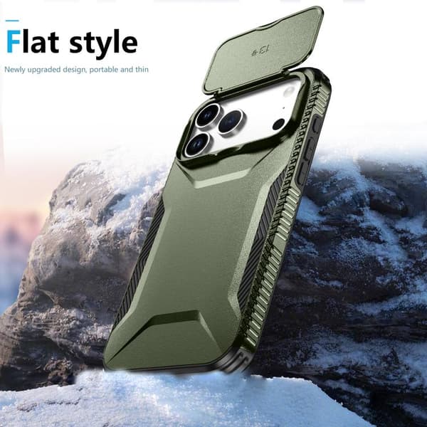 iPhone 18 Pro / iPhone 17 Pro Skal med Glidande Camshield Alpingrön