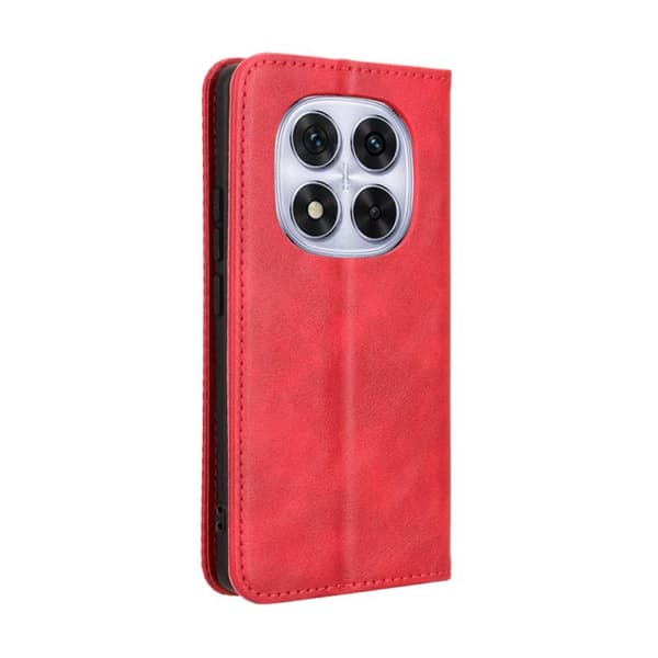 Redmi Note 14 Pro+ 5G - Magnetisk Spänne Retro Textur Läder fodral Röd