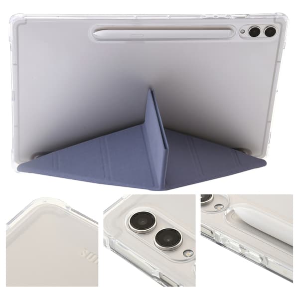 Samsung Galaxy Tab S9 FE+ Klart Akryl Läderfodral Lavendel