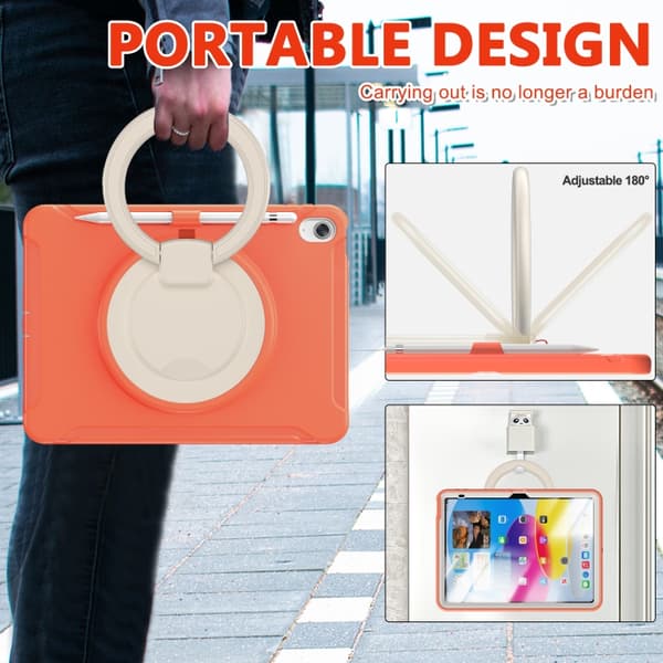 iPad 11 11:e generation / 10.9 10:e generation 2022/2025 Shockproof TPU + PC Skyddande Skal Levande korall