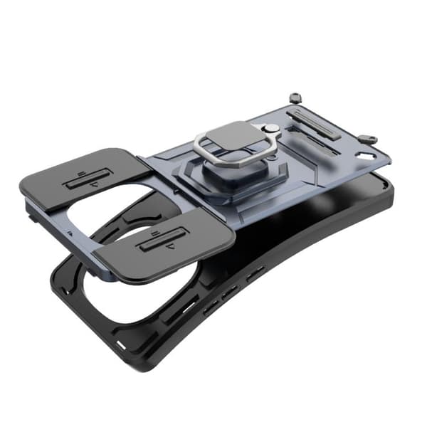 Redmi Note 14 Pro 4G Global - Shockproof TPU + PC Sliding Camshield fodral med Ställ Grön